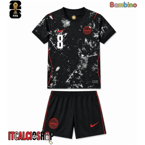 Canada Ismael Kone #8 Seconda Maglia Bambino Mondiali 2026 Manica Corta (+ Pantaloni corti)